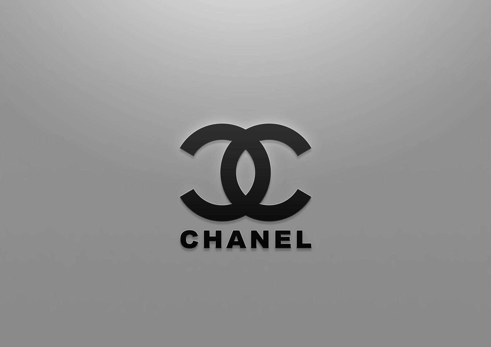 灰色漸變背景上的Chanel標誌