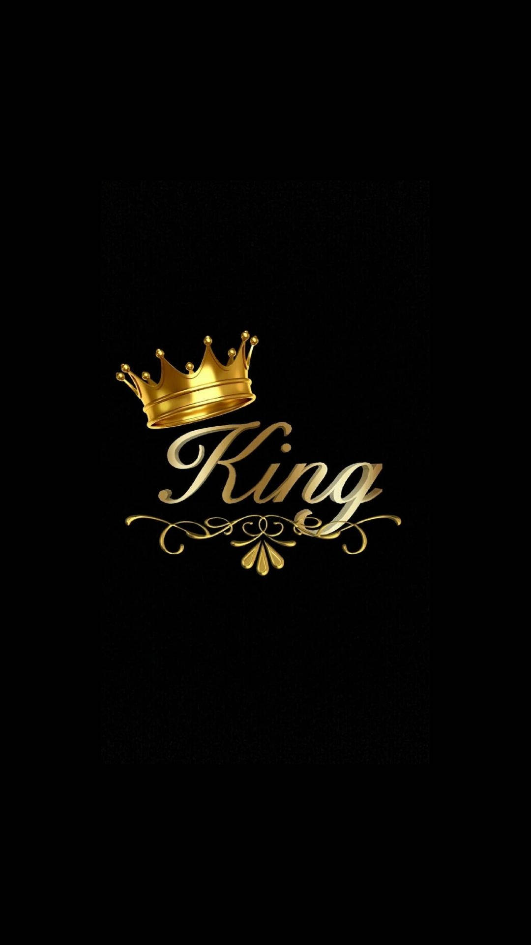 黑色背景上的金色皇冠和King文字