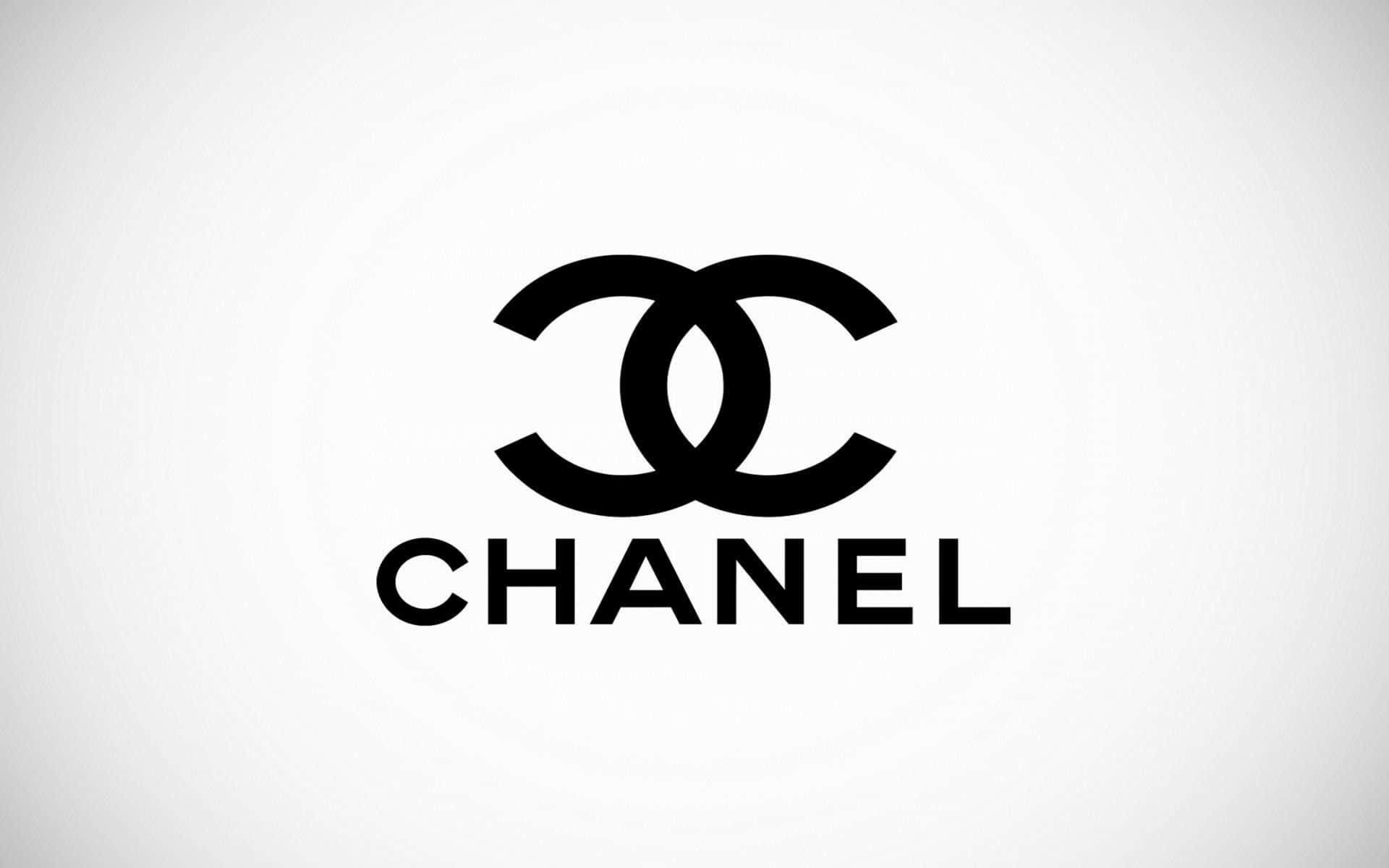 白色紋理背景上的黑色Chanel標誌