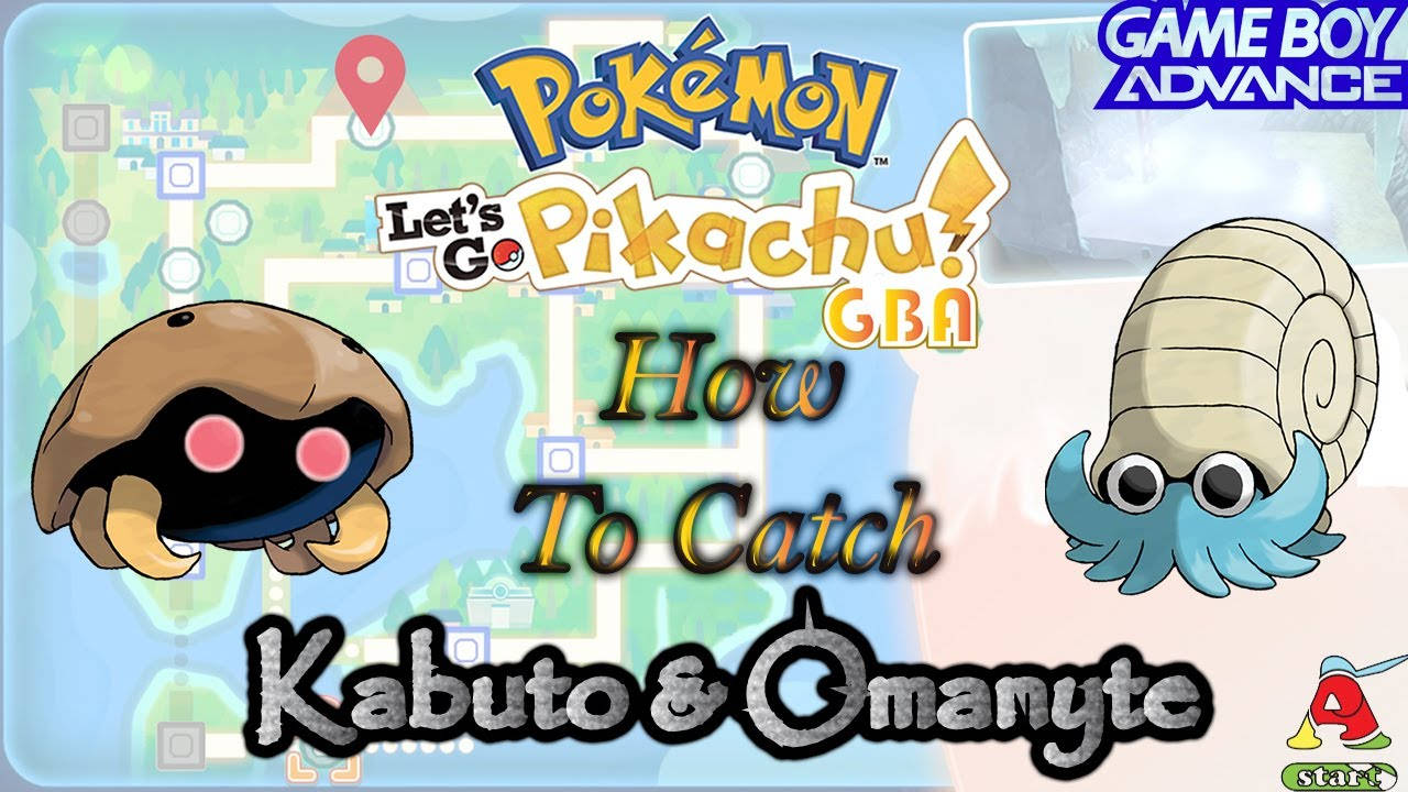 Game Boy Advance《寵物小精靈 Let's Go 比卡超》捕捉卡布獸和菊石獸的教學。