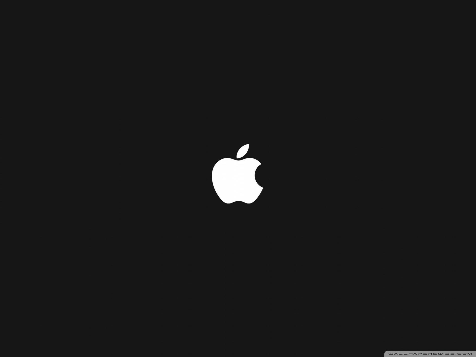 黑色背景上的白色Apple標誌