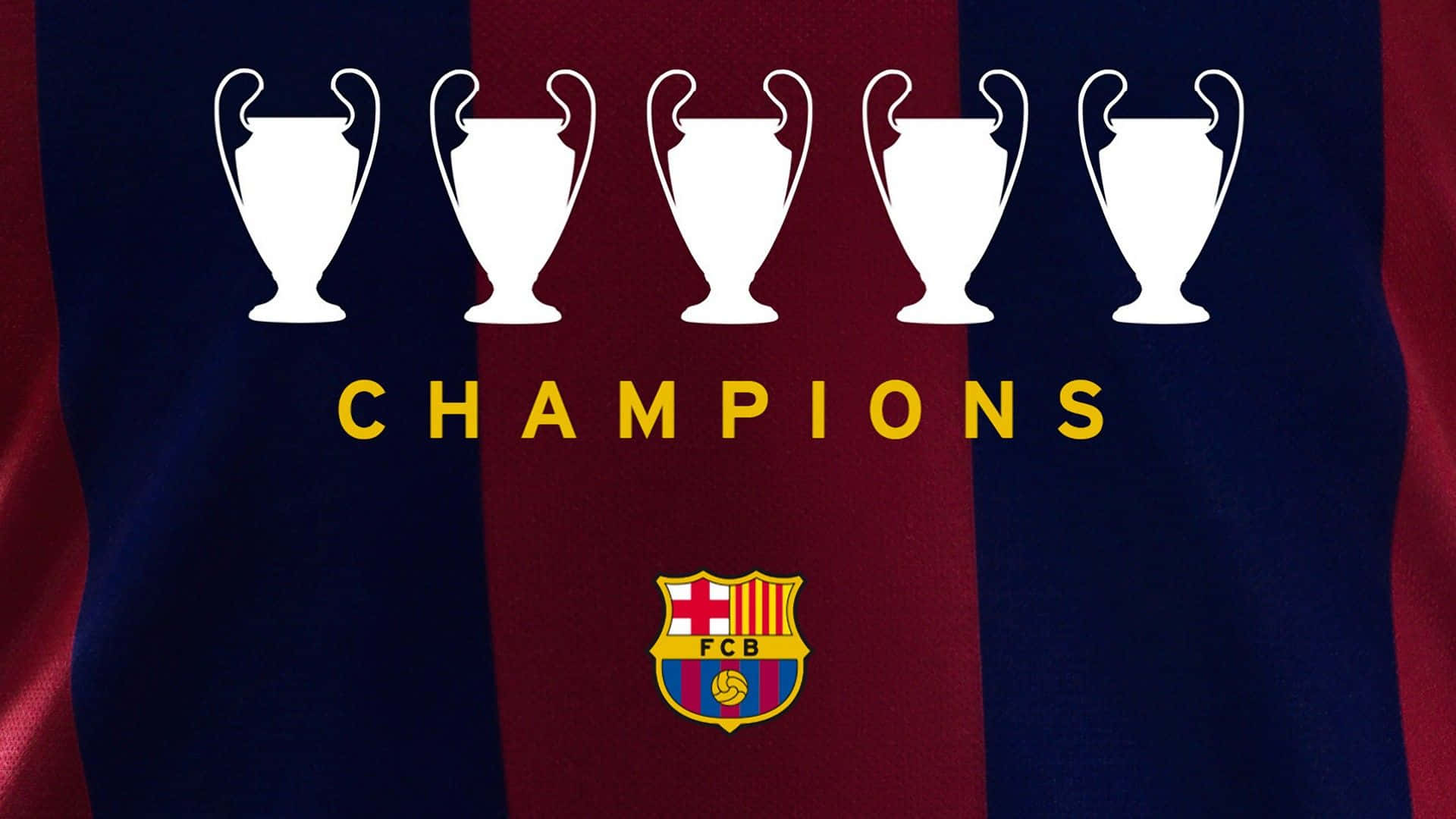 巴塞隆拿球衣上「CHAMPIONS」文字上方有五個歐聯獎盃。