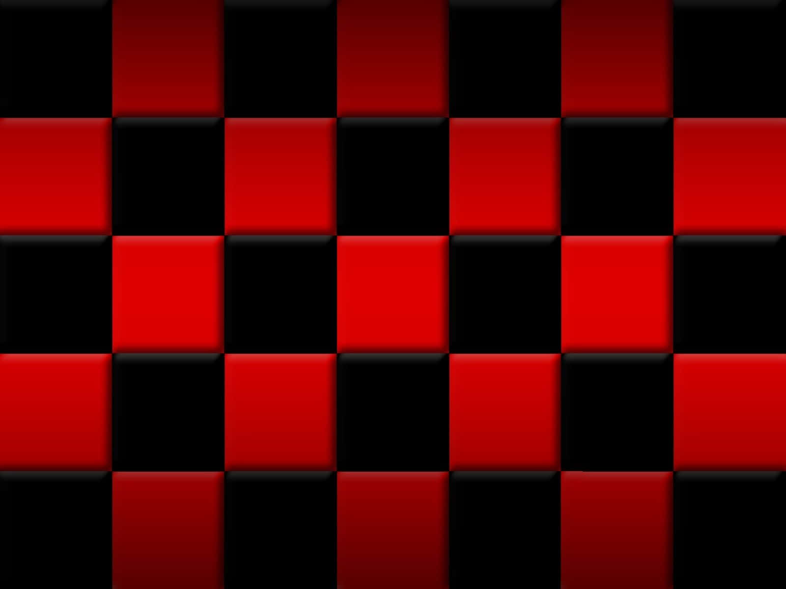 光澤3D立方體的紅黑格子圖案