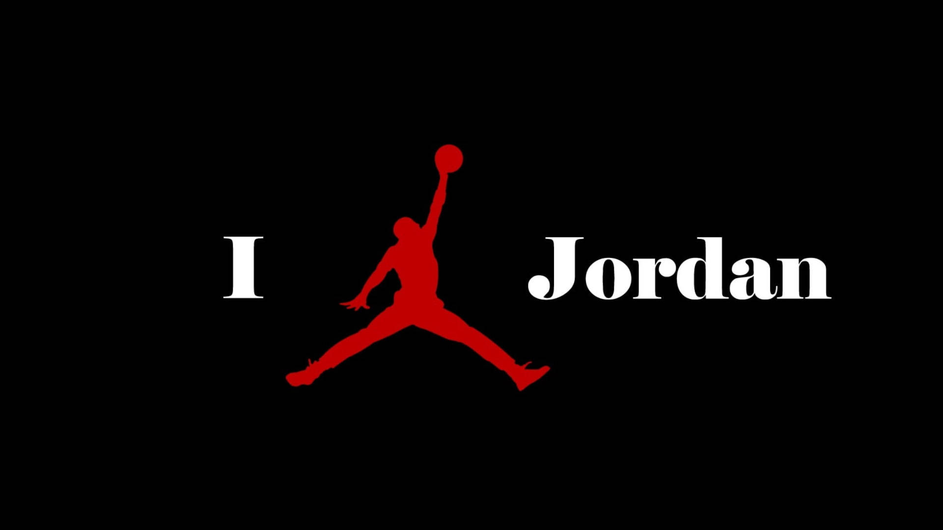 黑色背景上白色文字 I Jordan 的紅色 Jumpman 標誌。