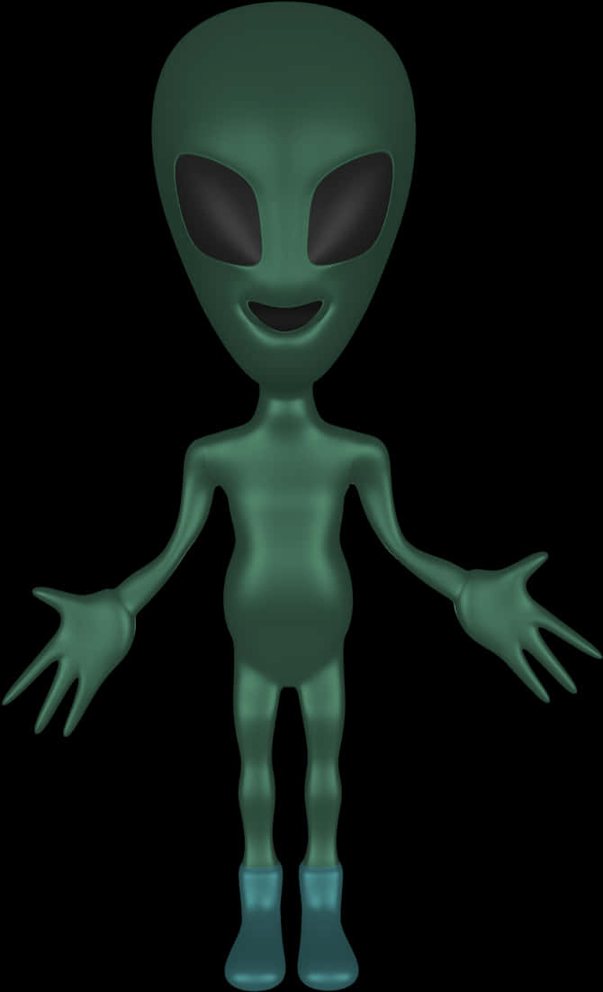 經典綠色外星人插畫 壁紙