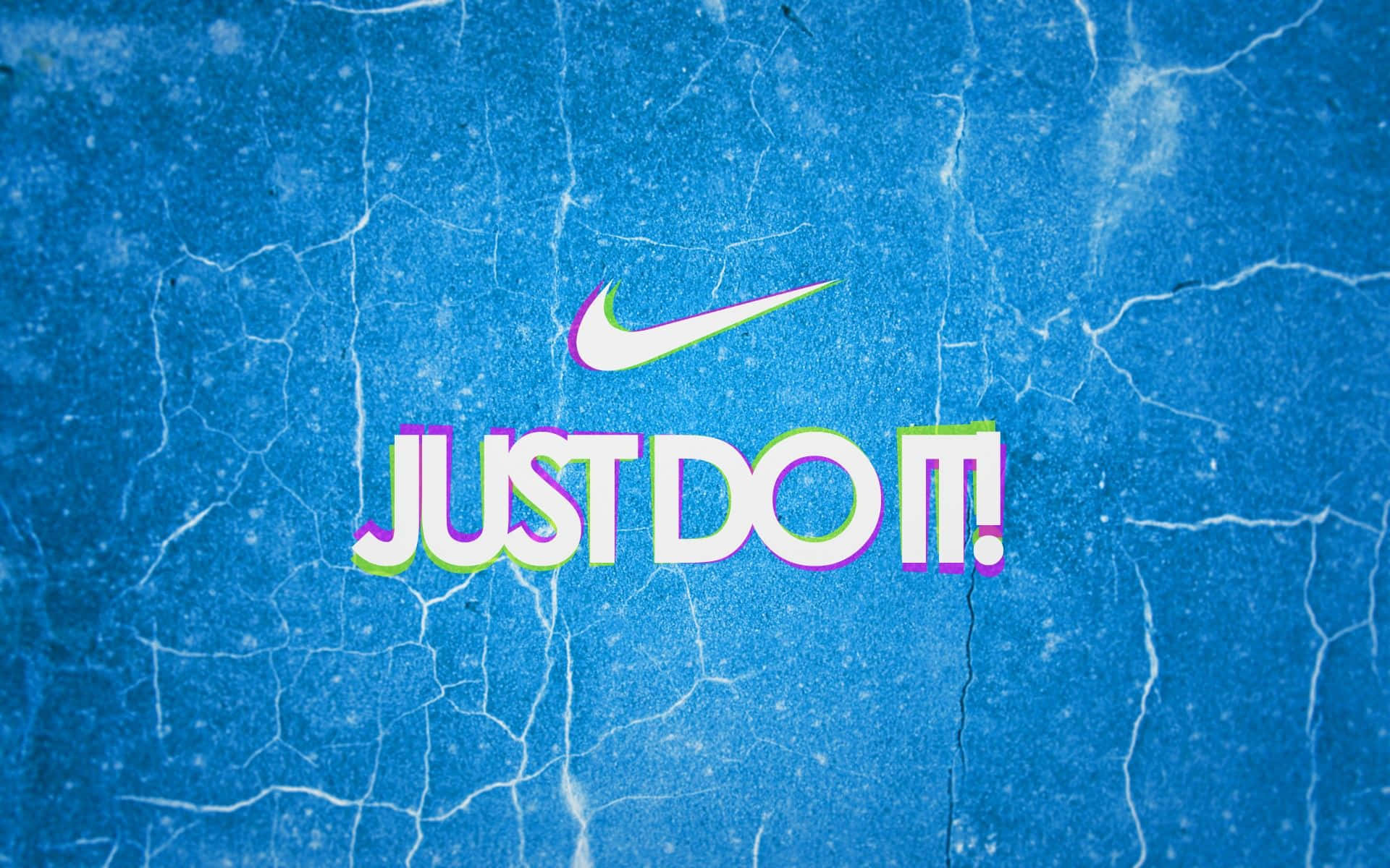 裂紋藍色背景上的 Nike Just Do It 標語