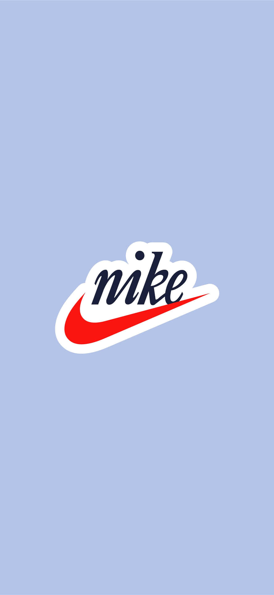 Nike標誌帶紅色勾勾在薰衣草背景上