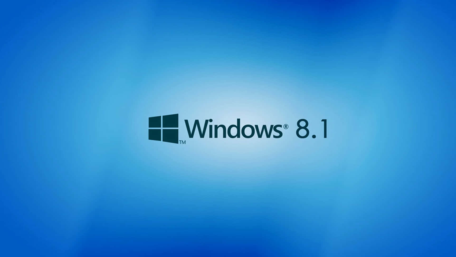 Windows 8.1 操作系統標誌在藍色漸變背景上。
