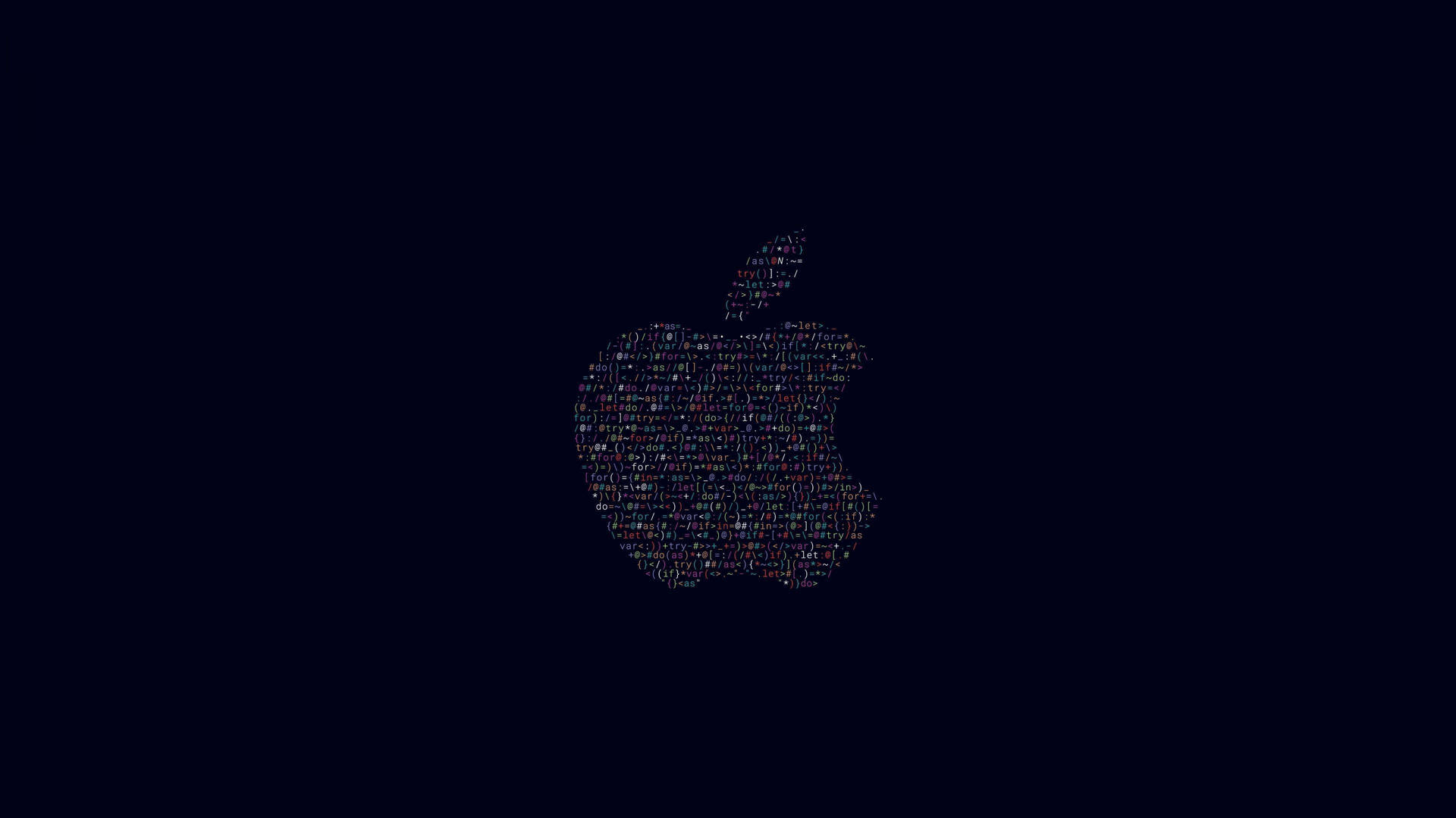 深色背景上由彩色代碼組成的Apple標誌