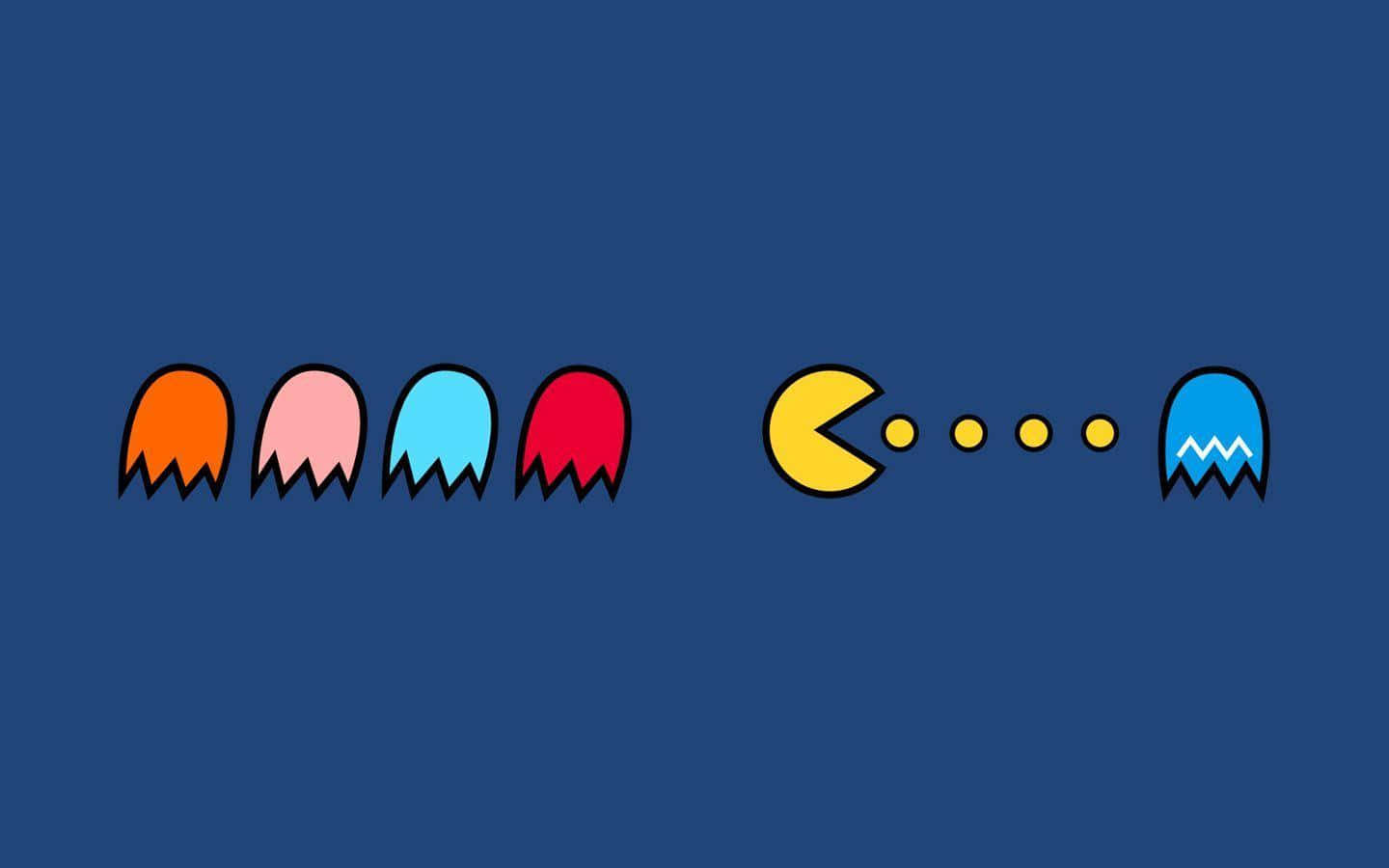 Pacman 在經典街機遊戲場景中追逐鬼魂。