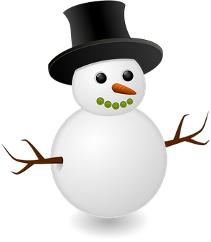 經典雪人頂帽插畫