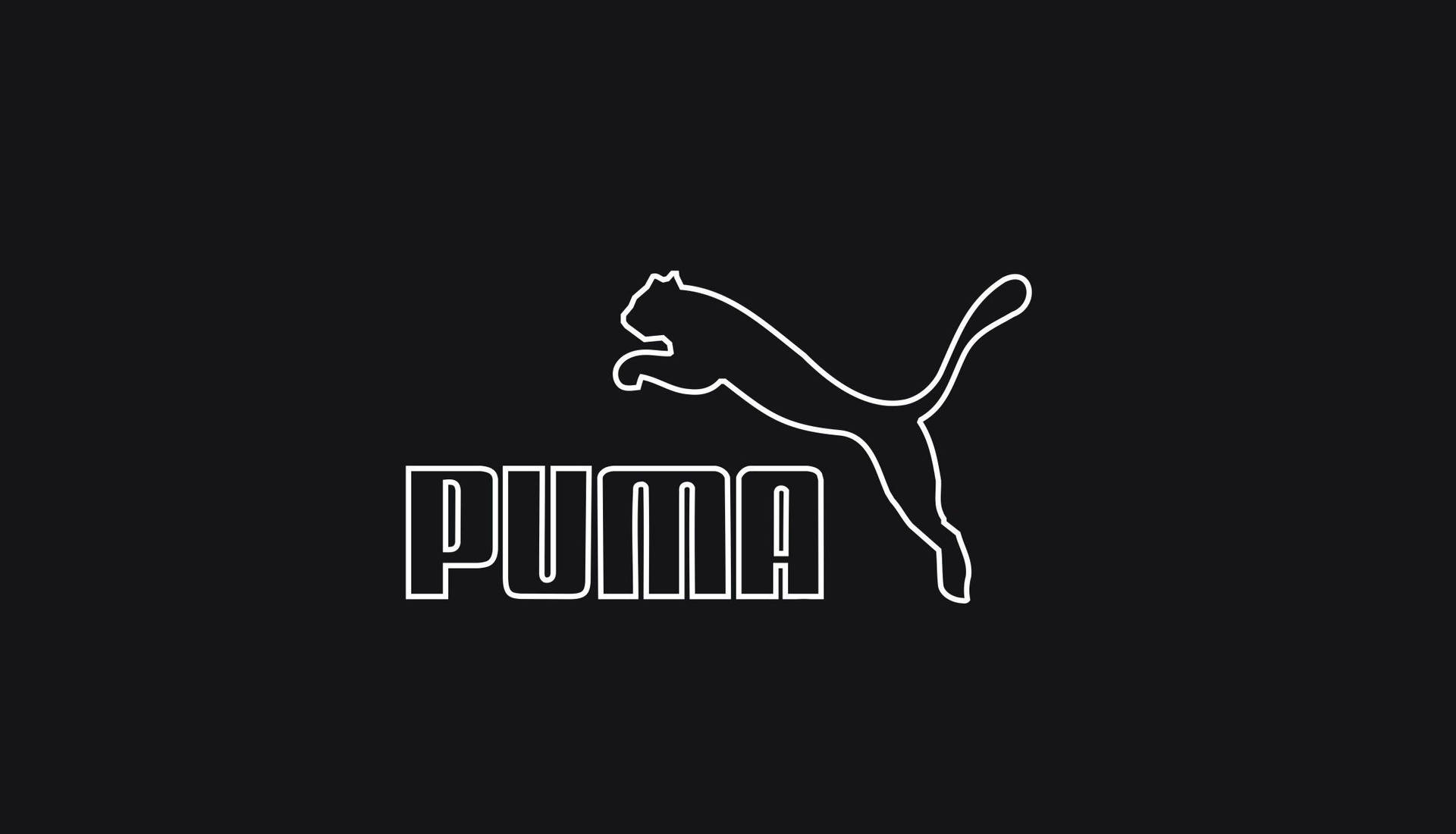 Puma品牌標誌，帶有跳躍貓剪影，黑色背景