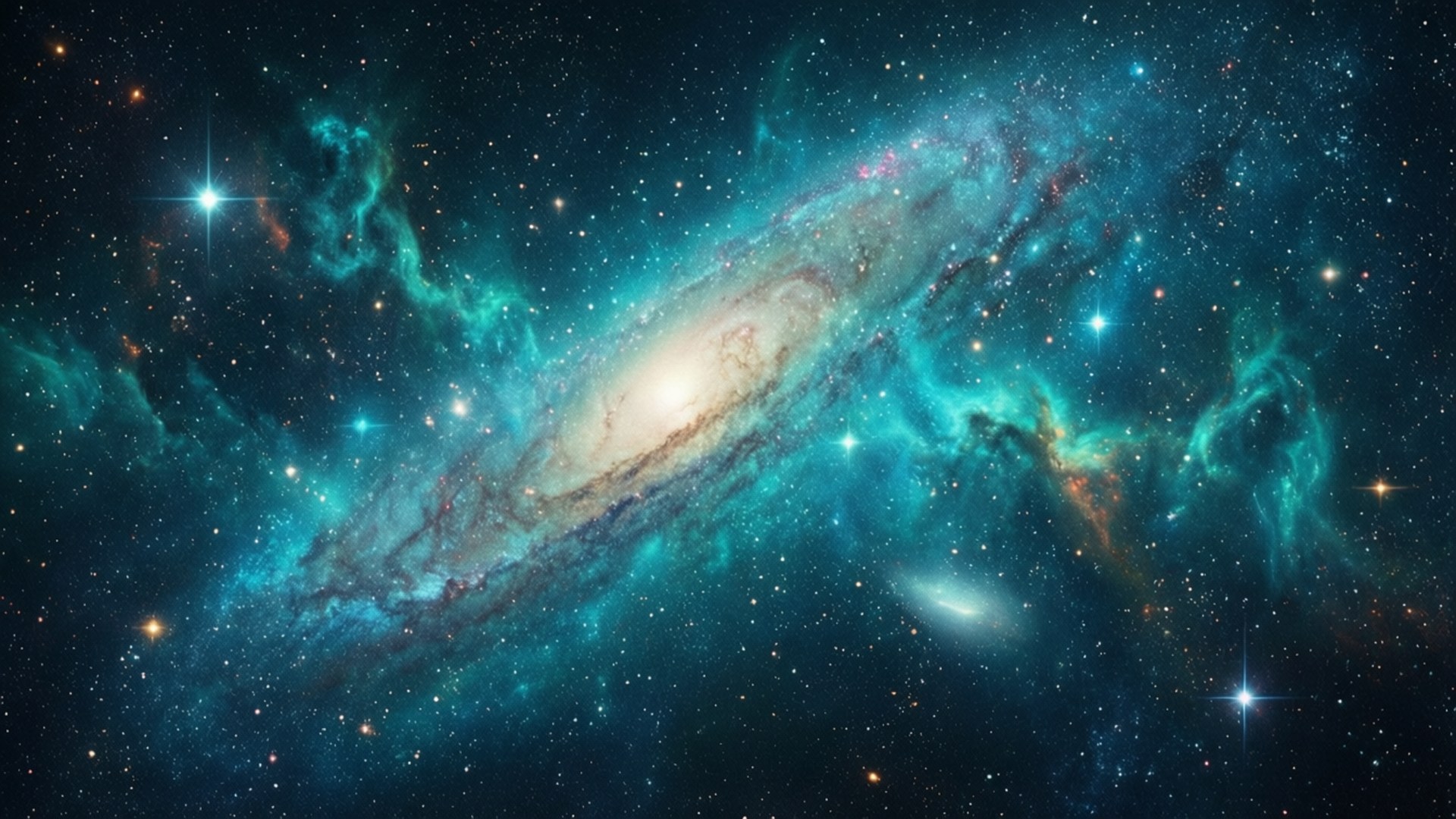 綠松石星系星雲 壁紙