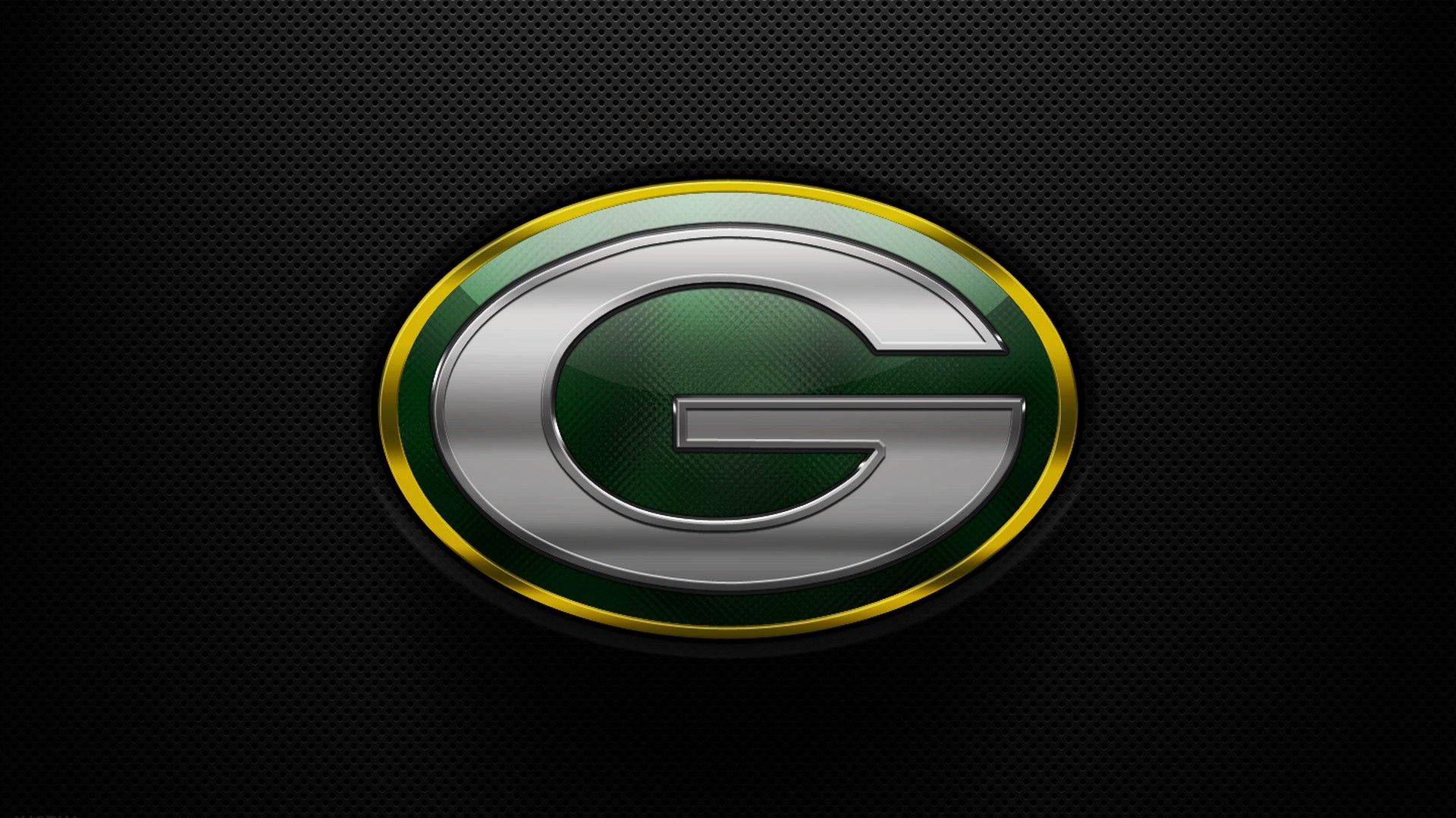 Green Bay Packers 標誌在黑色穿孔背景上