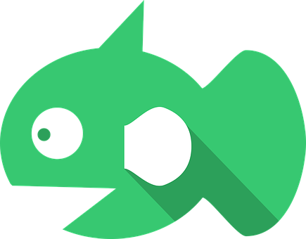 綠色卡通魚向量圖 壁紙