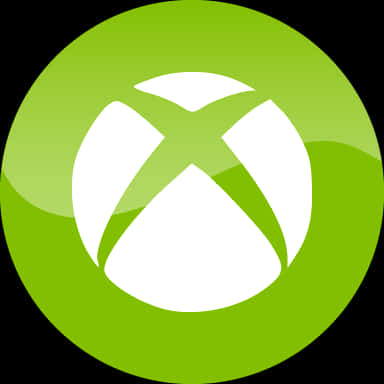綠色圓圈背景Xbox標誌 壁紙 — 一個帶有白色Xbox標誌的亮面青檸綠色圓形標誌，背景為黑色。