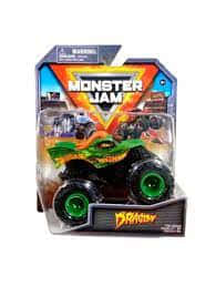 綠色和黑色的Monster Jam怪獸卡車玩具，原裝包裝。