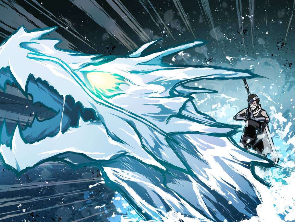 戰士在雪地戰場上面對巨型冰龍