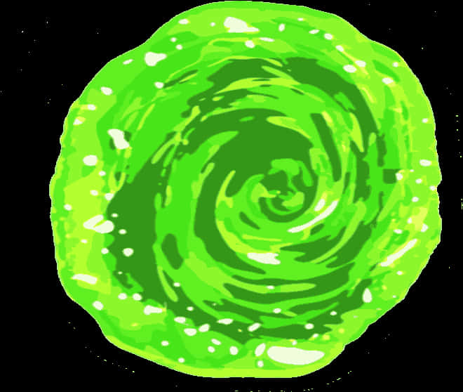 綠色漩渦傳送門插畫
