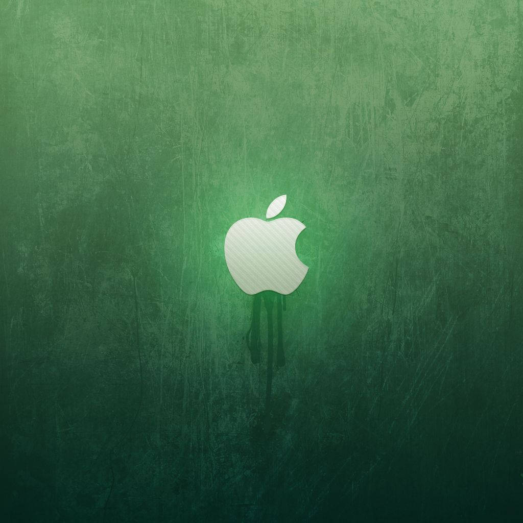紋理綠色背景上的白色Apple標誌