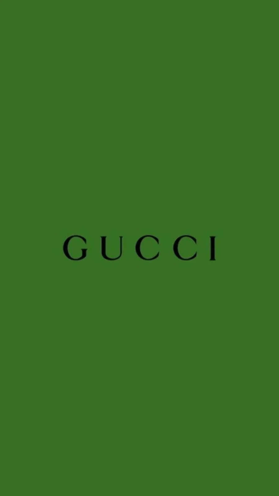 綠色背景上的黑色 Gucci 標誌