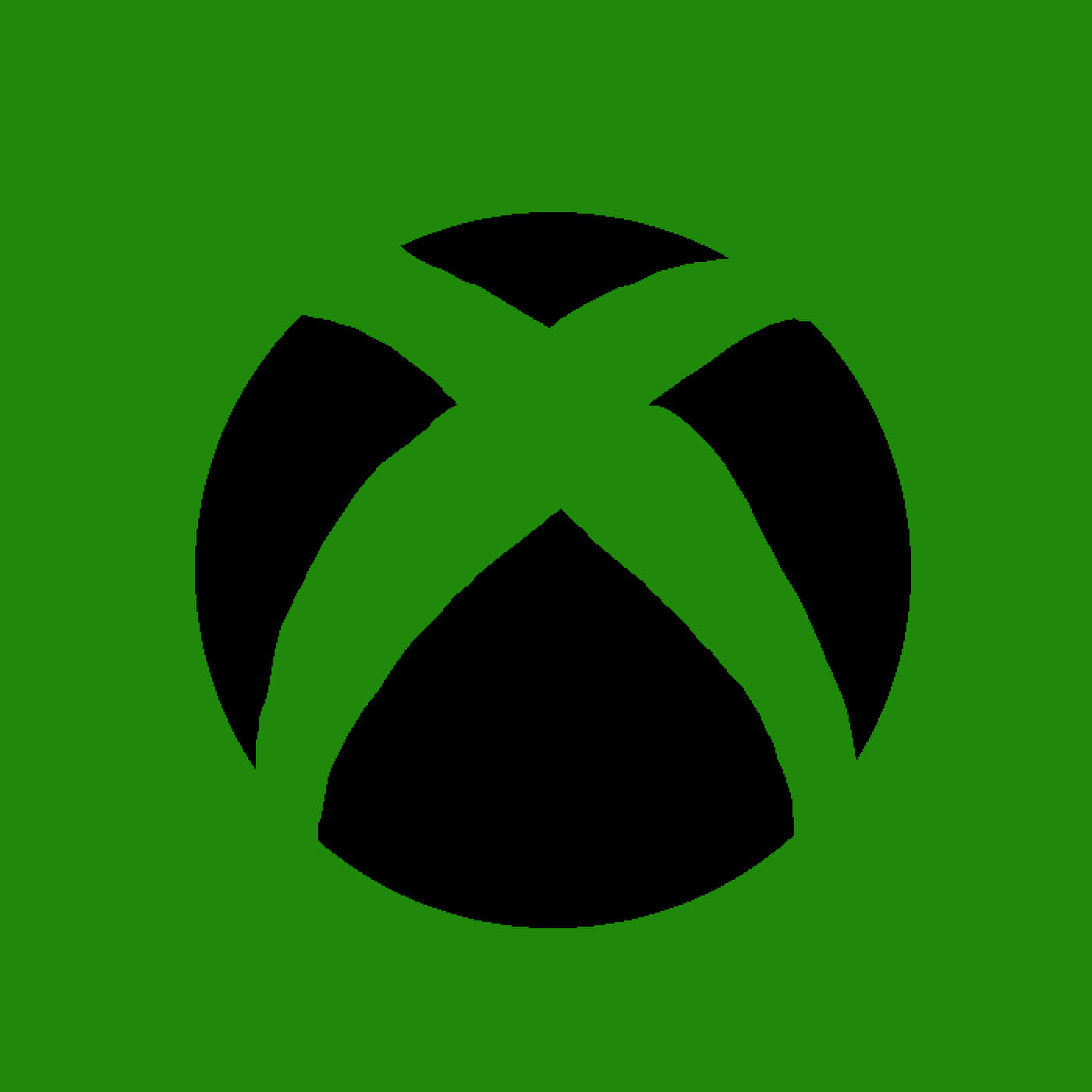綠色背景Xbox標誌 壁紙 — 一個大膽的黑色Xbox標誌，居中放置在純綠色背景上，邊緣乾淨銳利。