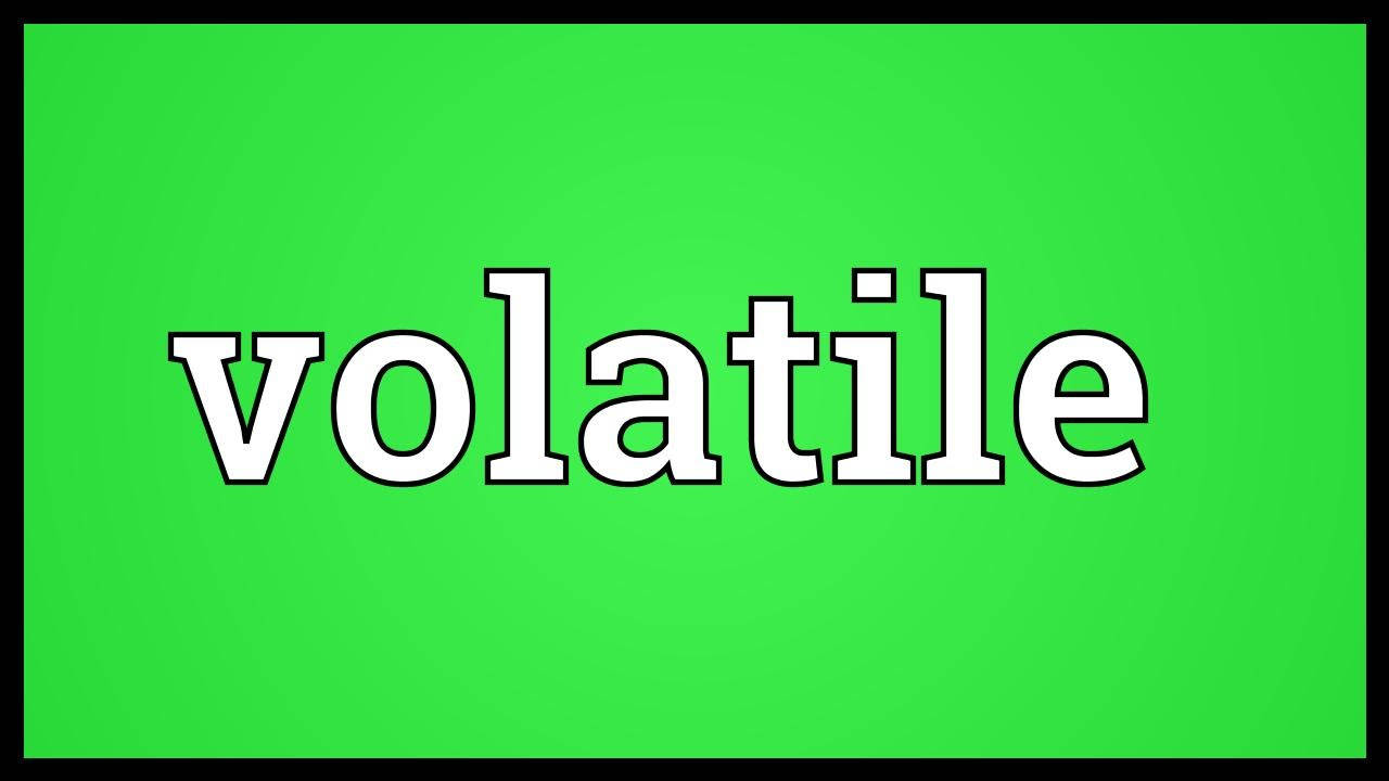 綠色背景上以粗體白色文字顯示的單詞 volatile。