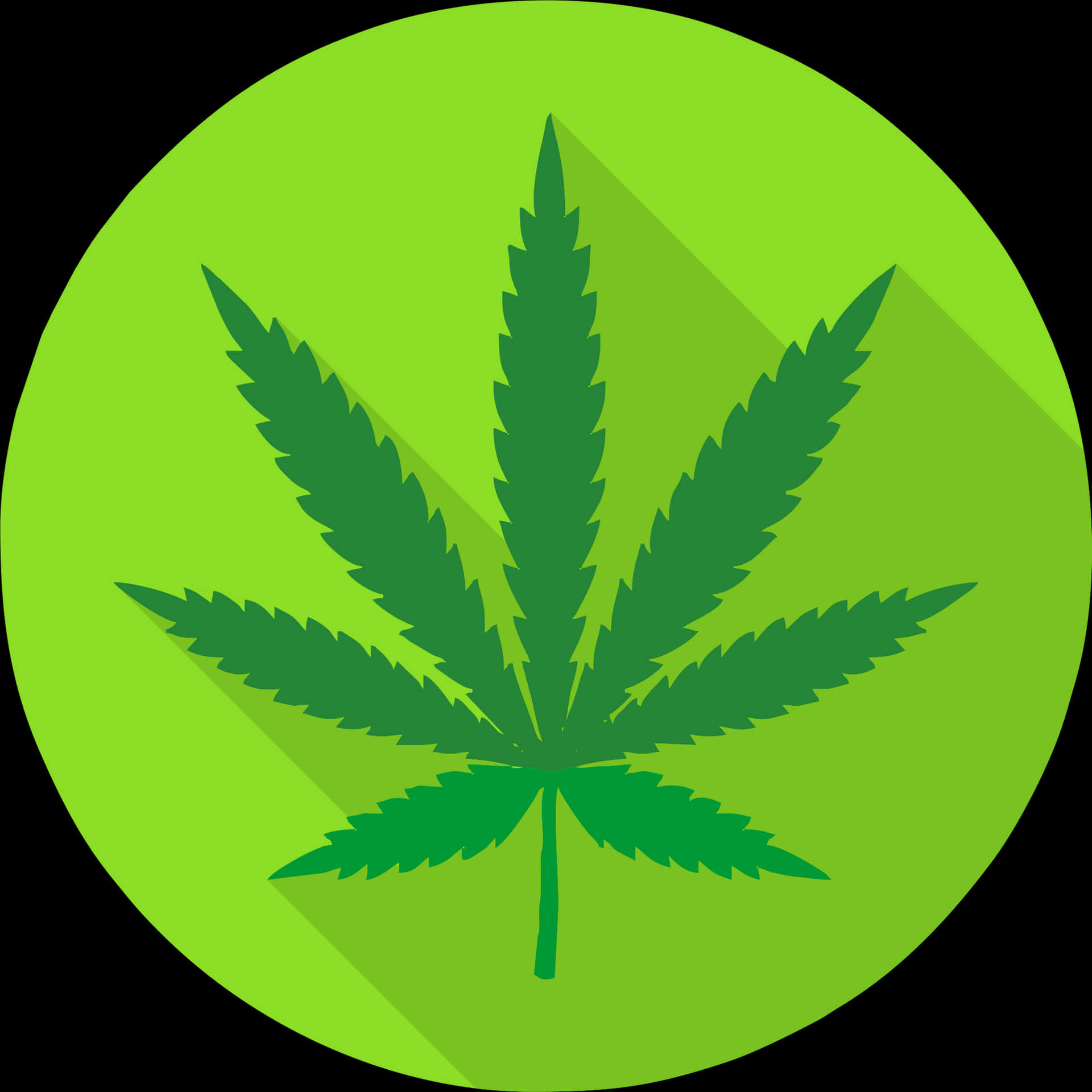 大麻葉圖標綠色背景