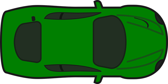 綠色賽車頂視圖插圖 壁紙