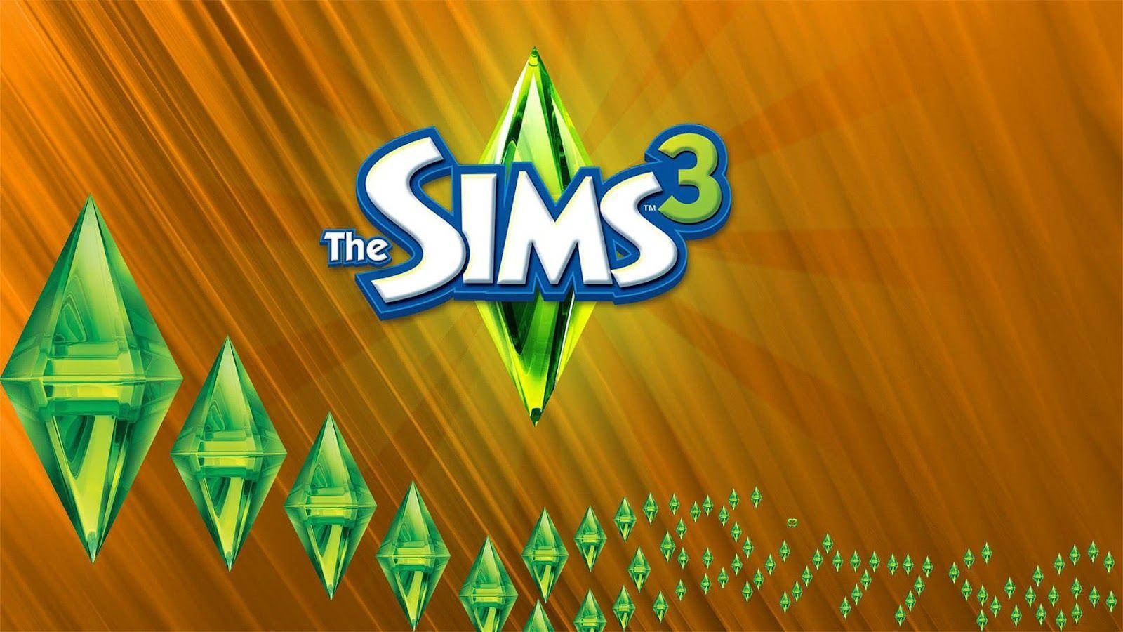 The Sims 3 遊戲標誌，橙色背景上有綠色鑽石。