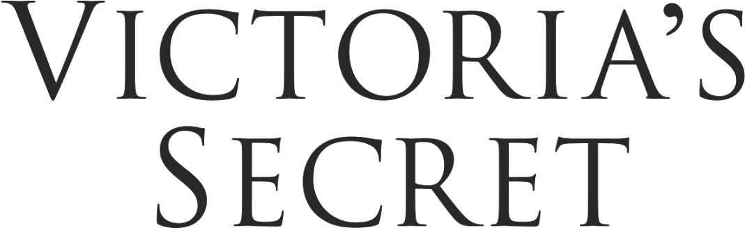 維多利亞的秘密品牌標誌 壁紙 — Victoria's Secret 標誌以優雅襯線字體顯示在純黑色背景上。