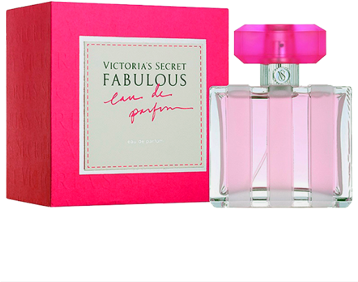 維多利亞的秘密絢爛香水 壁紙 — 鮮豔的粉紅色Victoria's Secret Fabulous香水瓶和盒子，帶有優雅的字體和光澤表面。