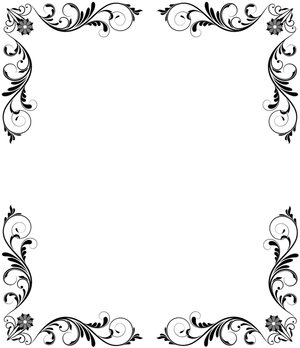 維多利亞風格花卉邊框設計 壁紙 — 純黑色背景，沒有可見的元素或紋理。