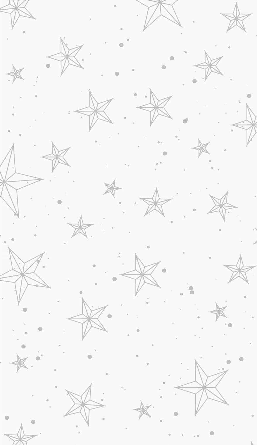 淺灰色背景上的灰色輪廓星星和圓點。