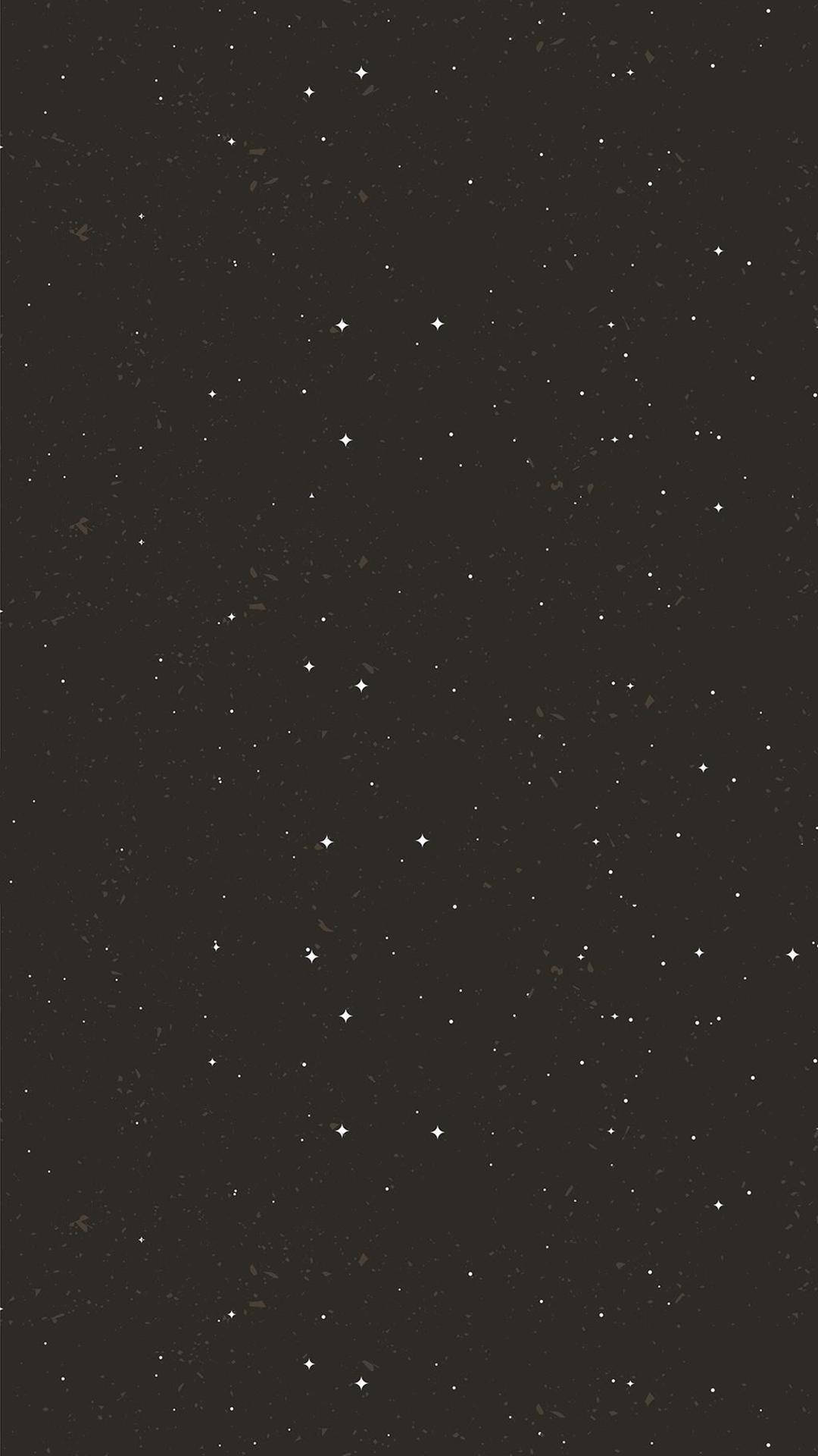 繁星夜空極簡暗黑 iPhone 壁紙 — 深炭灰色背景上，佈滿閃爍白色星星和微妙金色斑點的黑暗星空夜晚。