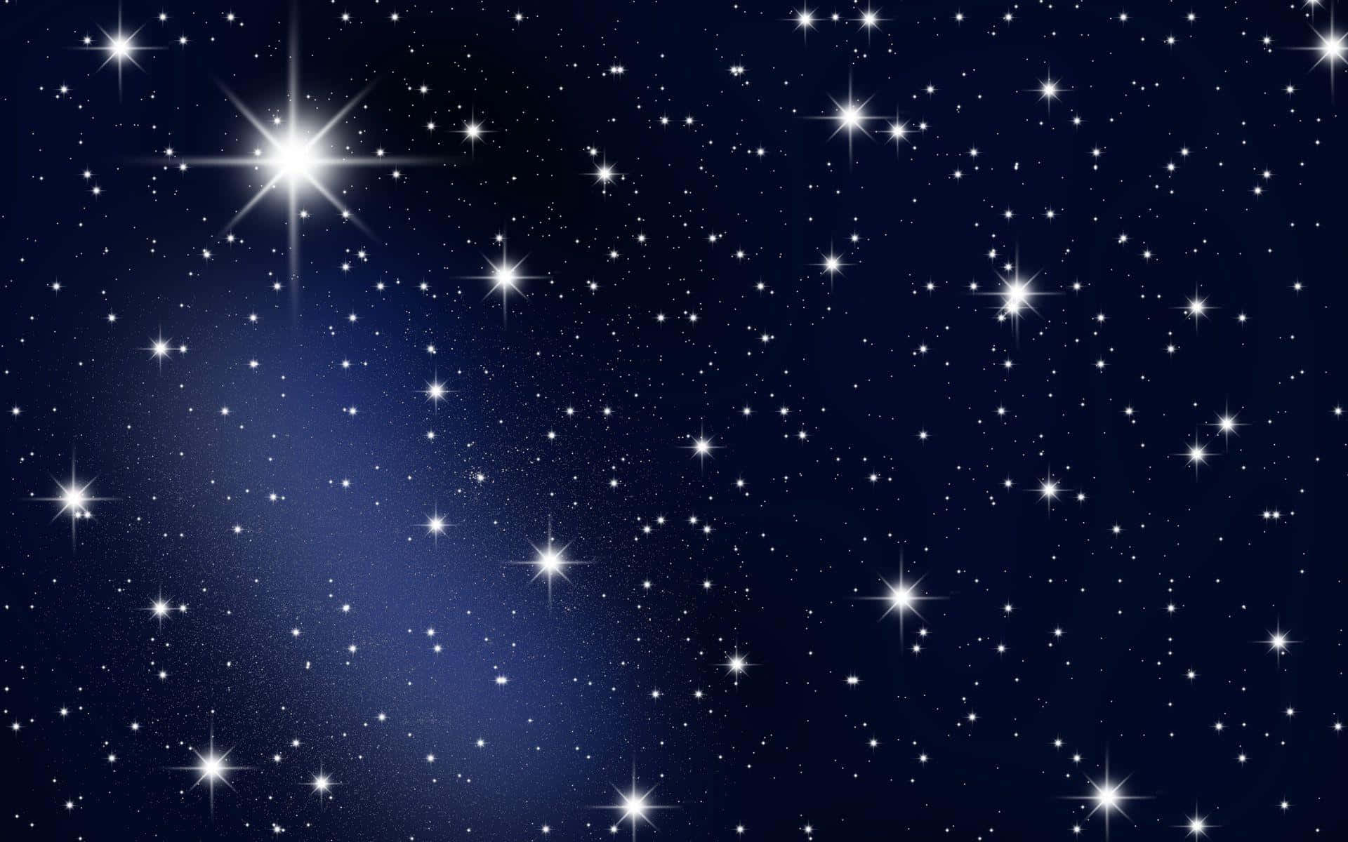 星光閃爍的夜空，有明亮星星和耀眼的星爆。