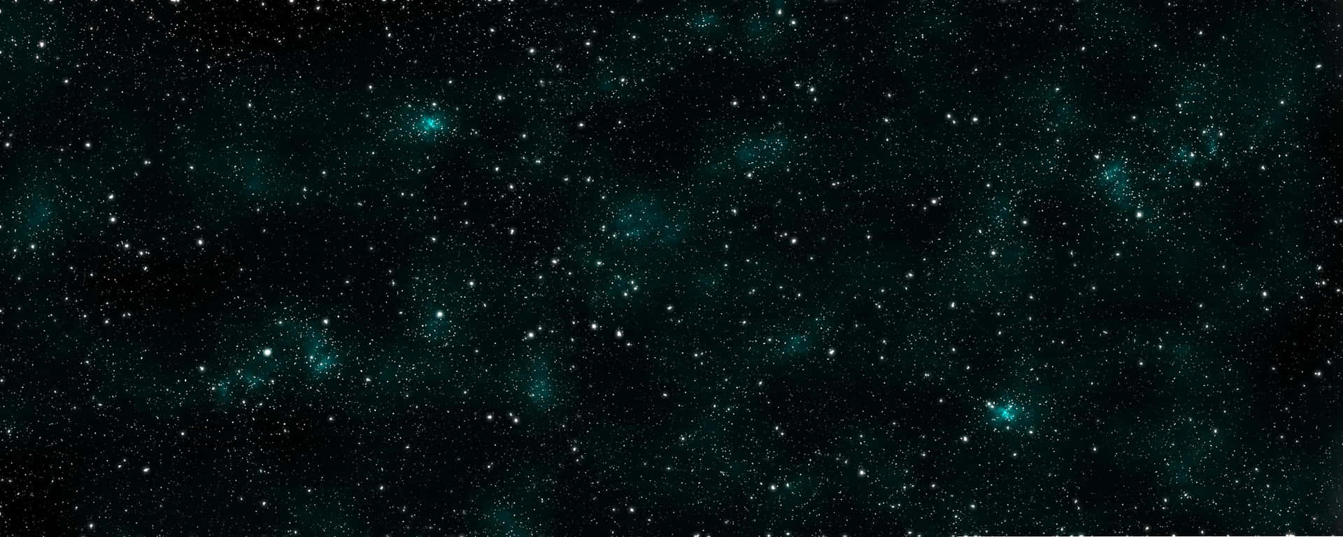 深空視野，有星星和發光的青綠色星雲
