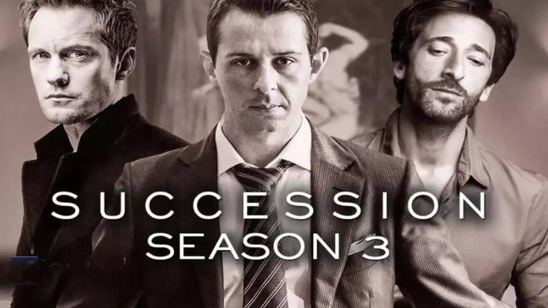 三位身穿西裝的男子為Succession Season 3露出嚴肅表情。