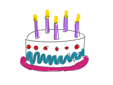 繽紛生日蛋糕插畫 壁紙