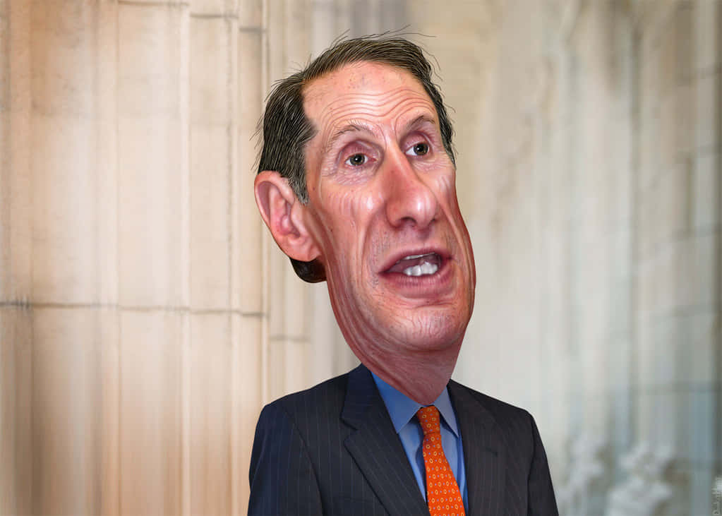 身穿西裝、面部拉長、表情強烈的男士漫畫。