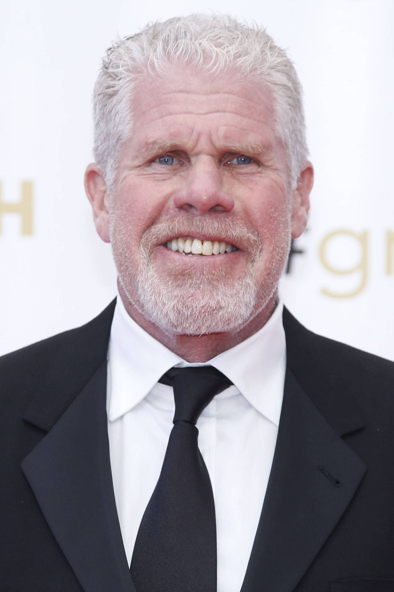 一位白髮白鬍鬚男士穿著黑色西裝打領帶，對著鏡頭微笑。