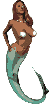 美人魚插畫肖像 壁紙