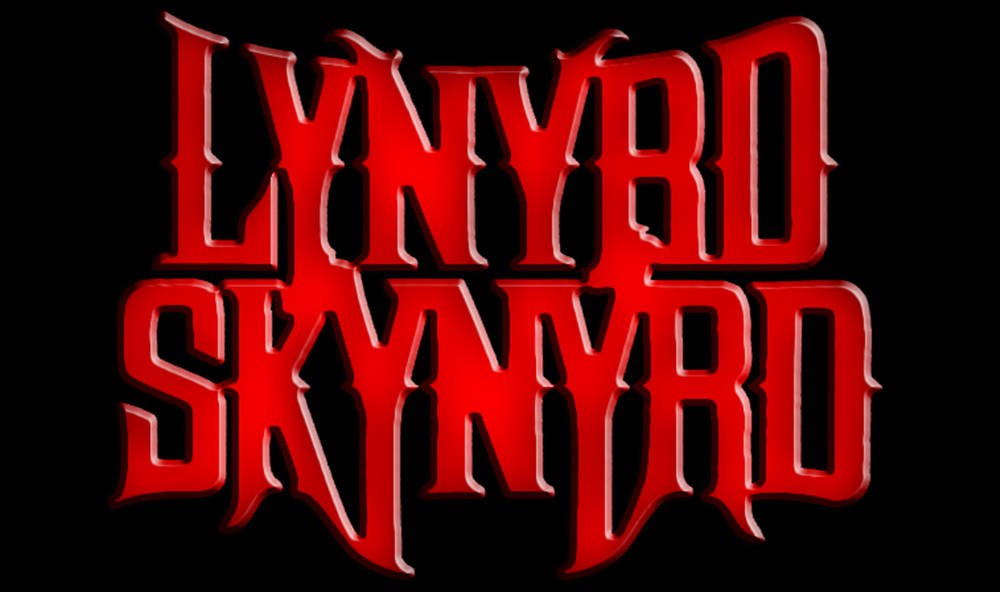 黑色背景上的紅色3D Lynyrd Skynyrd標誌
