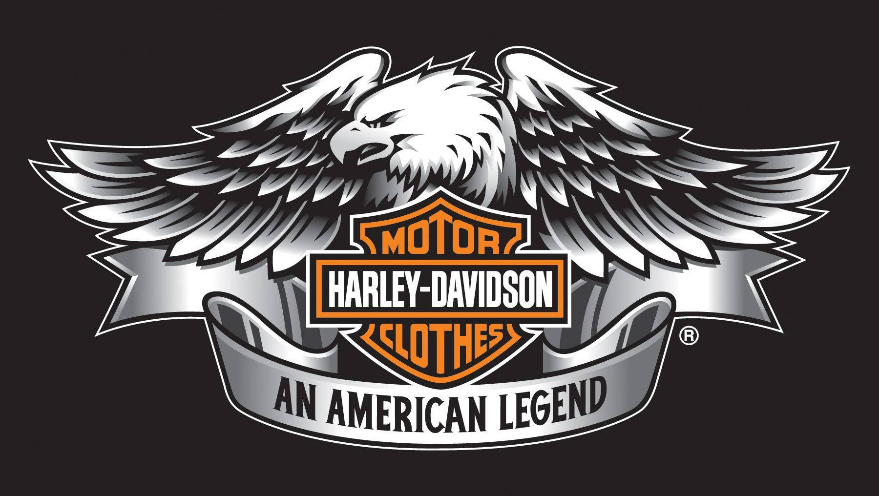 Harley-Davidson Motor Clothes 標誌，以一隻展開翅膀的銀色鷹為特色。