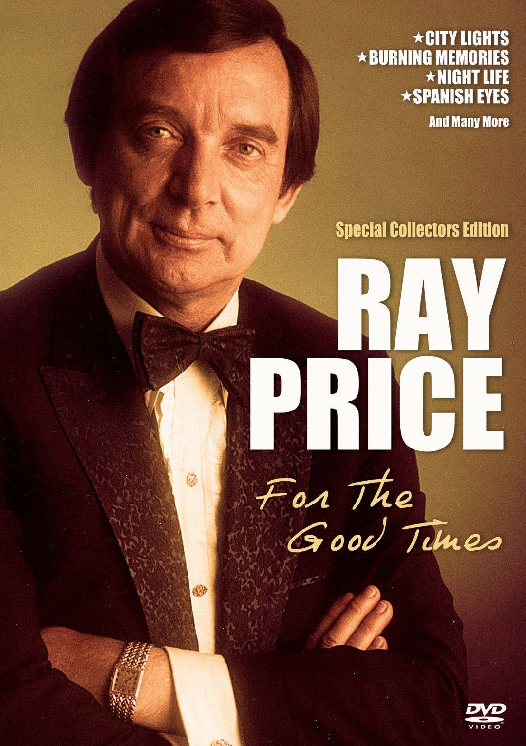 Ray Price 身穿正式服裝交叉雙臂的音樂專輯封面。