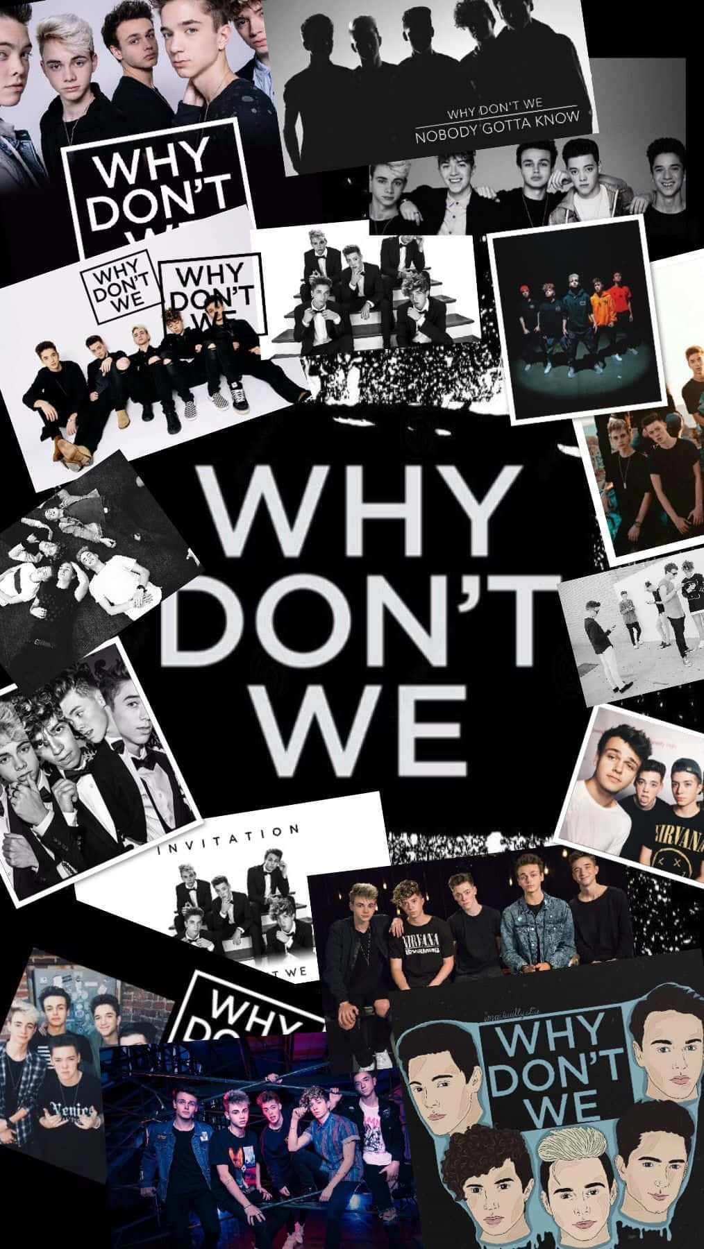 由粉絲製作的 Why Don't We 樂隊照片和圖形拼貼畫。