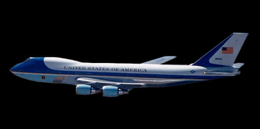 美國總統專機在空中飛行 壁紙
