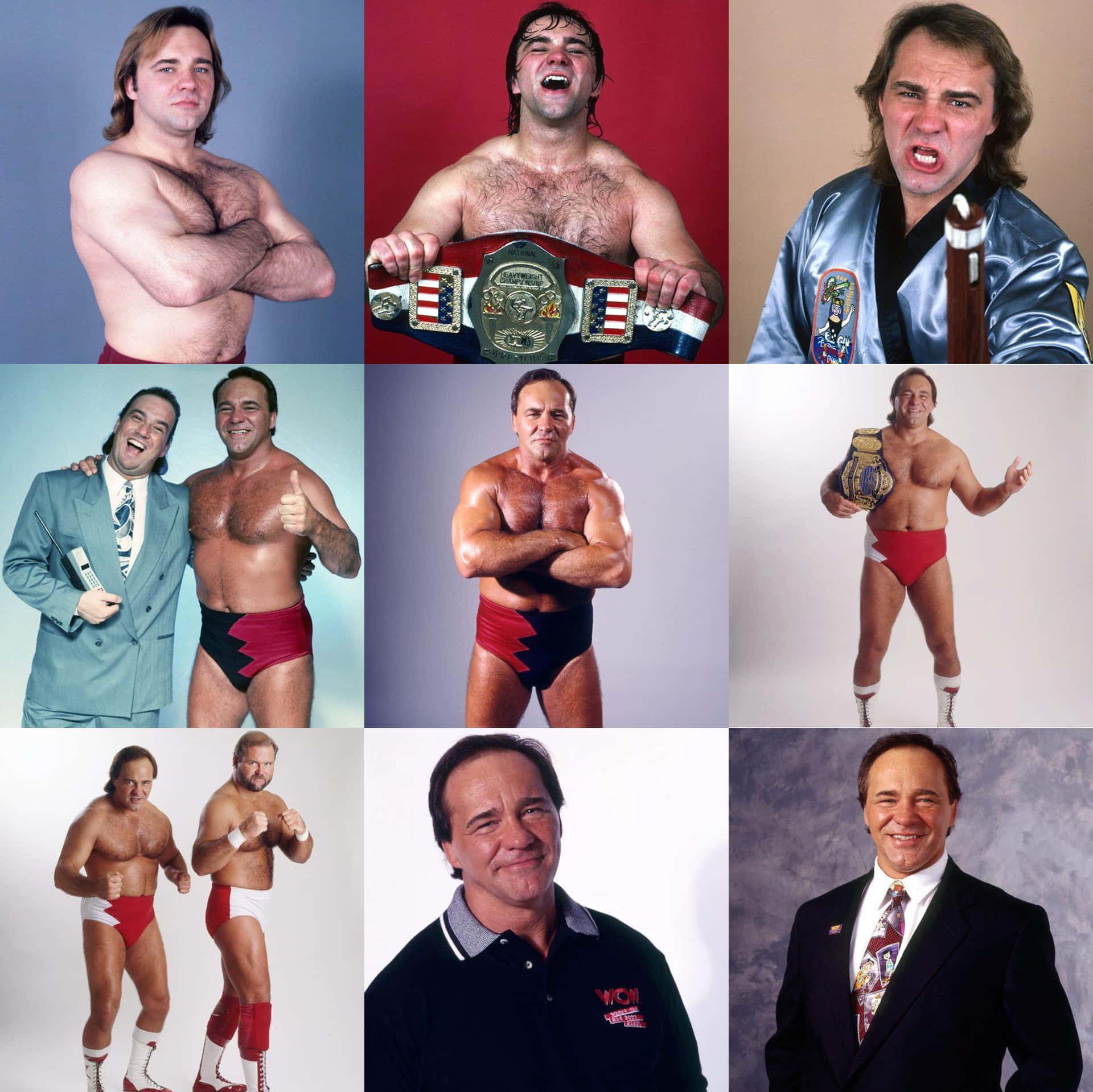 Bret Hart 以摔角手和商人身份的多種姿勢。