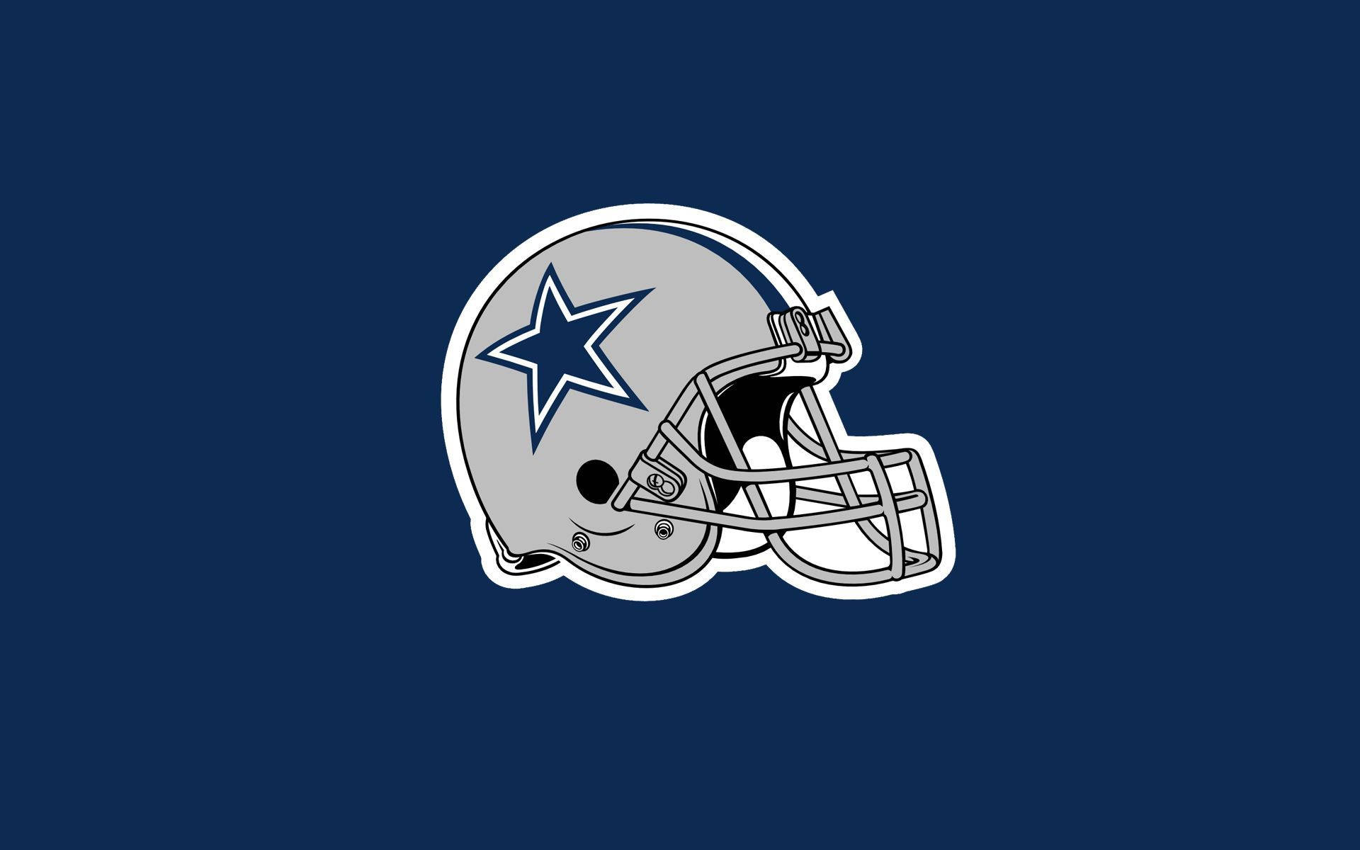 海軍藍背景上的達拉斯牛仔隊橄欖球頭盔標誌