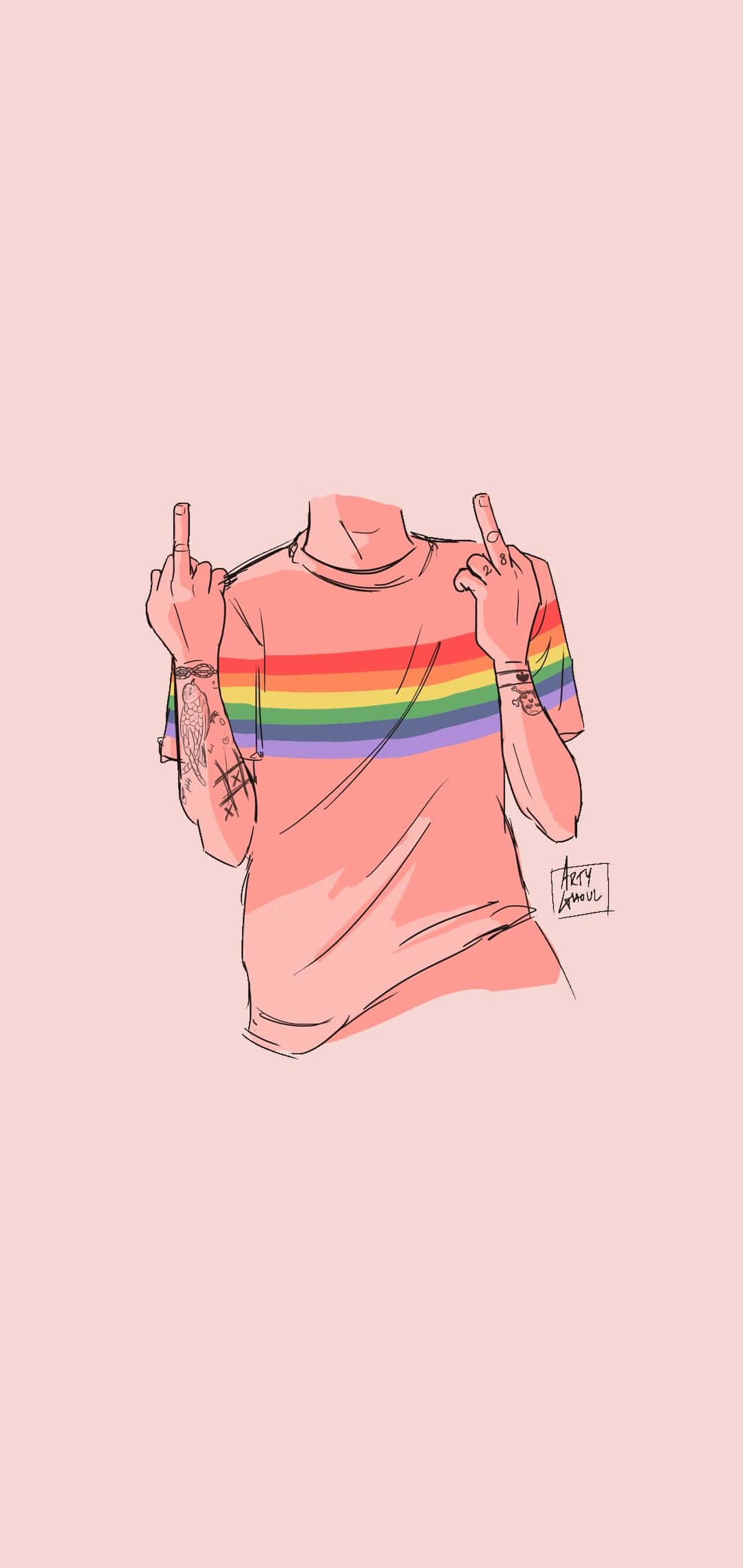 美學LGBT彩虹T恤 壁紙
